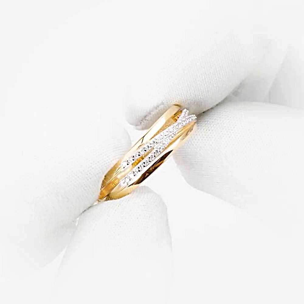 Кольцо с фианитами из красного золота 585 пробы