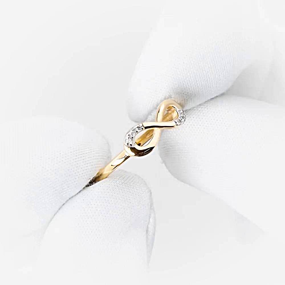 Кольцо с фианитами из красного золота 585 пробы