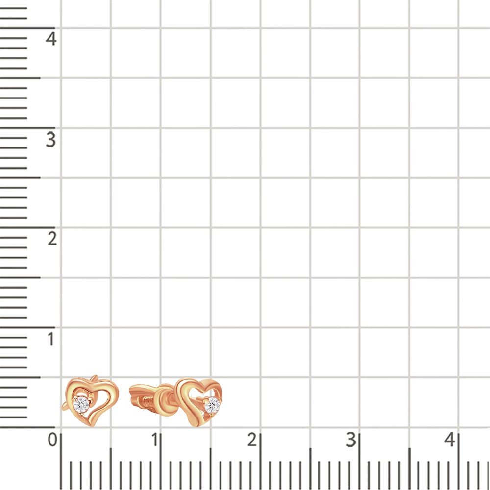 Серьги с фианитами из красного золота 585 пробы 3