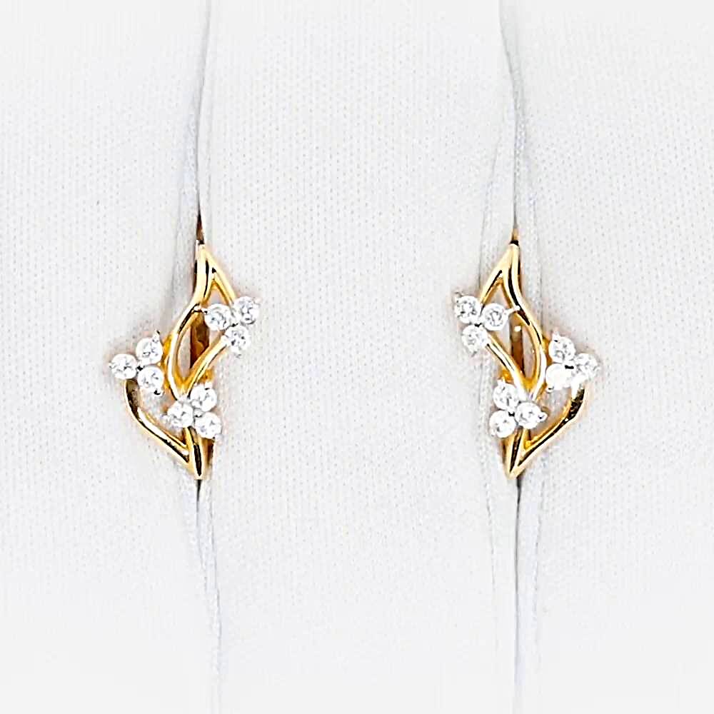 Серьги с фианитами из красного золота 585 пробы 1