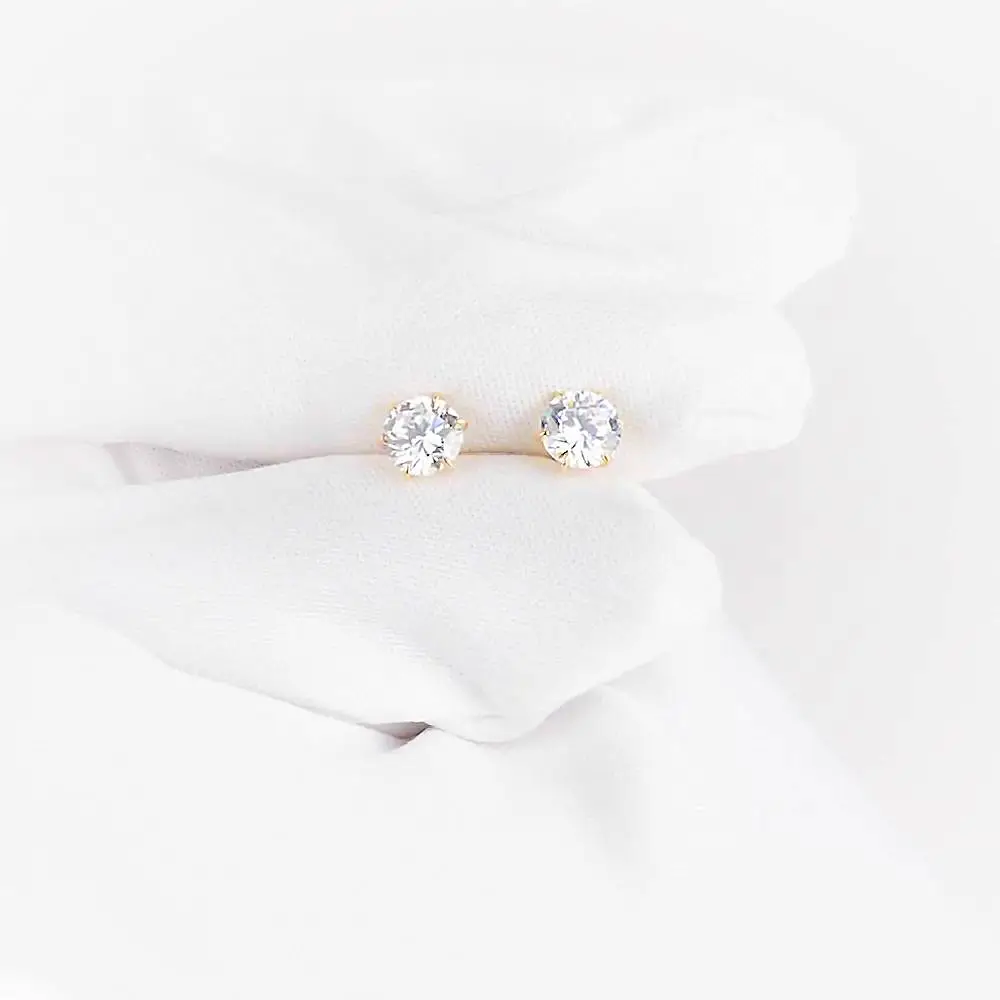 Серьги с фианитами из красного золота 585 пробы 2