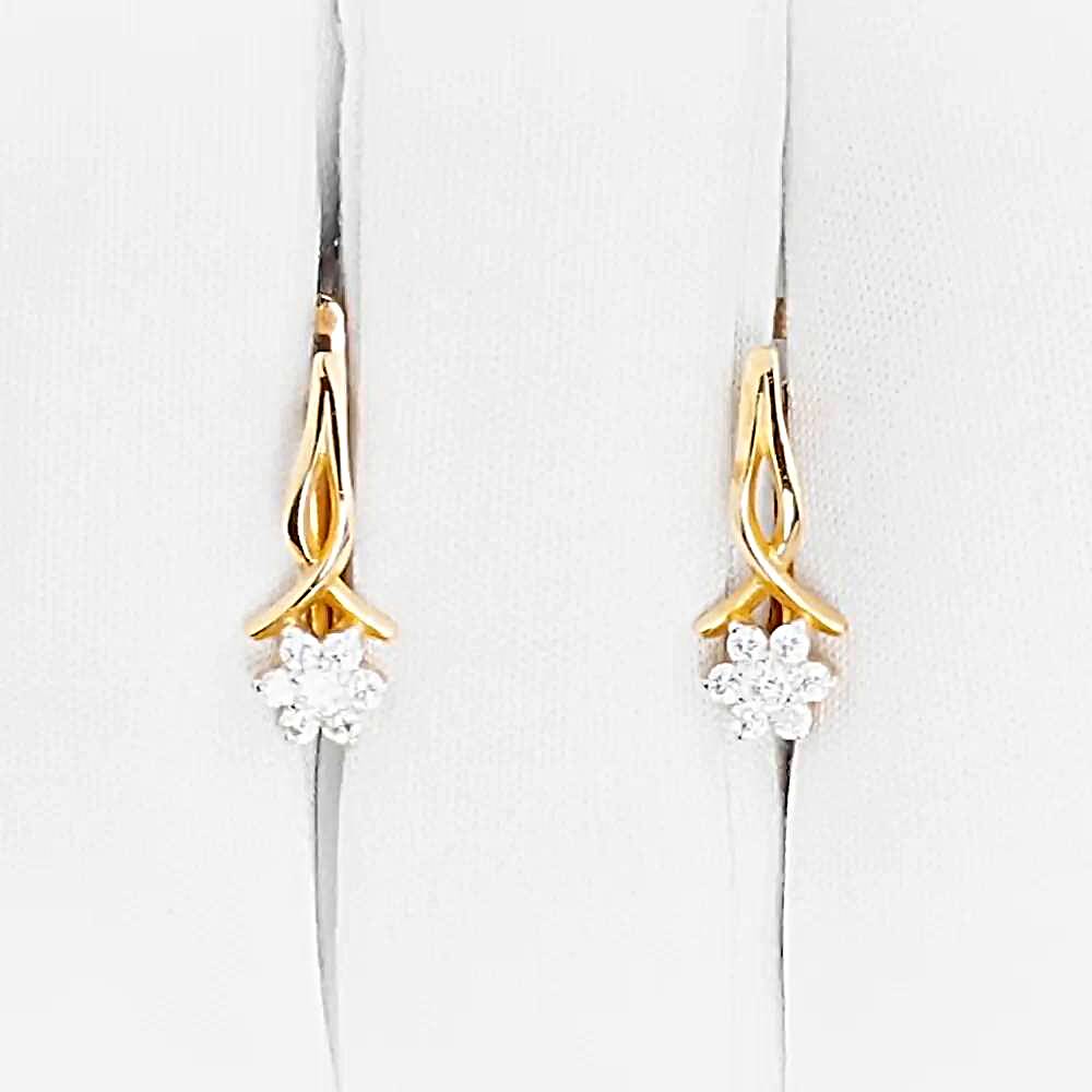 Серьги с фианитами из красного золота 375 пробы 1