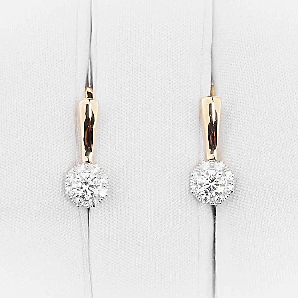 Серьги с фианитами из красного золота 585 пробы 1