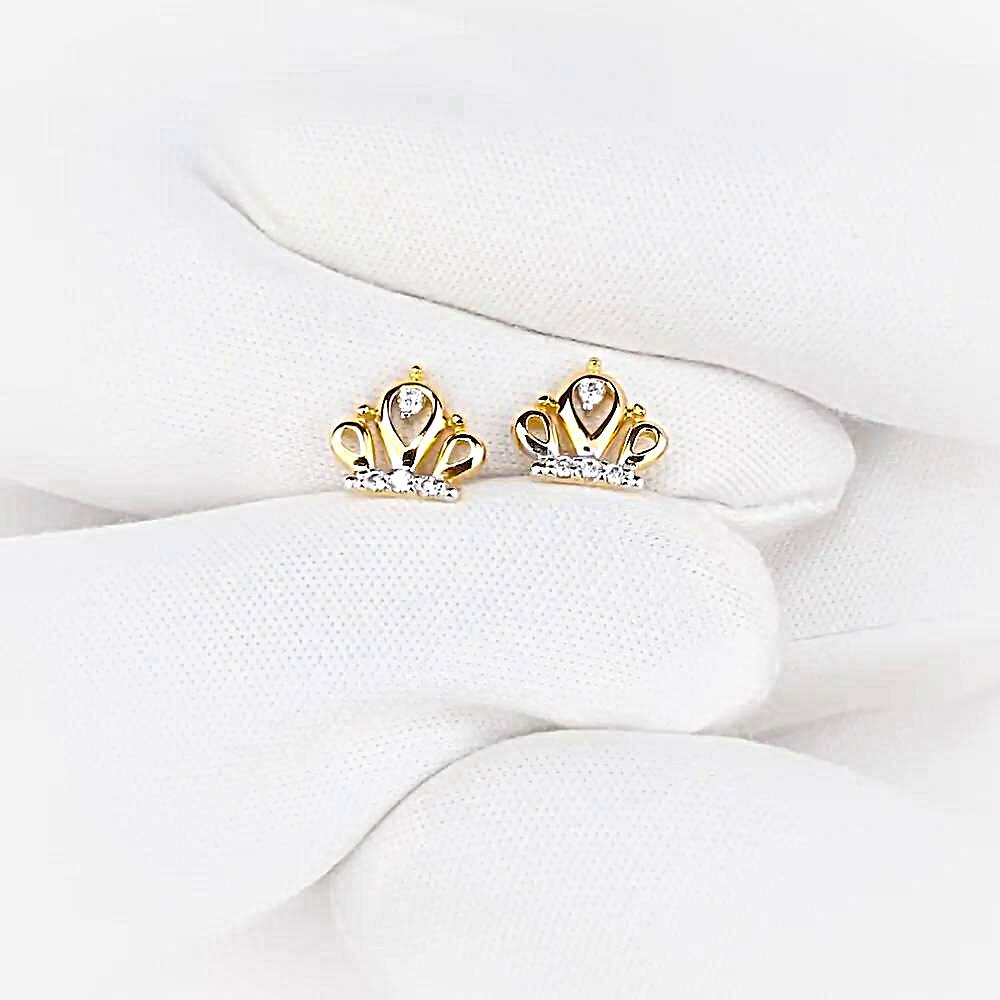 Серьги с фианитами из красного золота 585 пробы 1