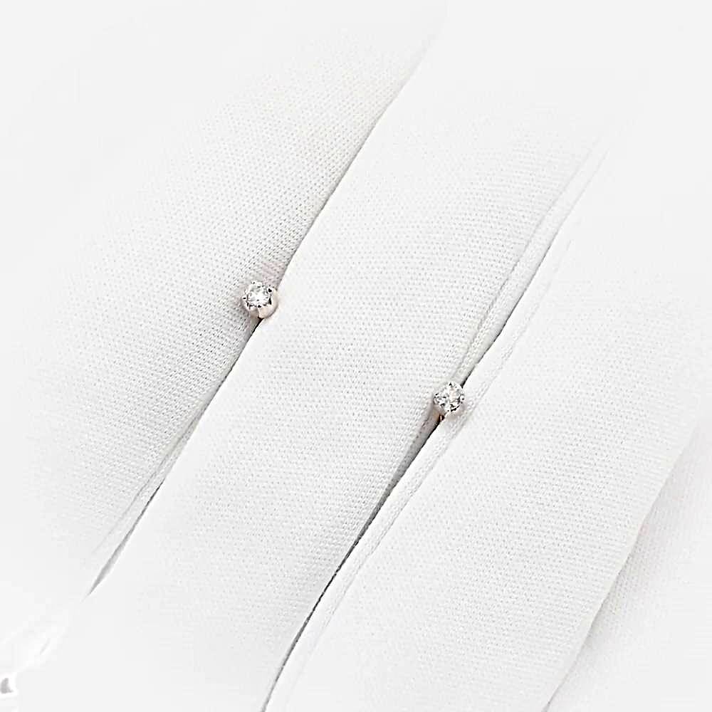 Серьги с фианитами из красного золота 585 пробы 1