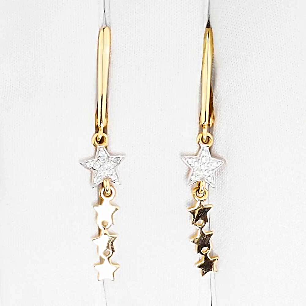 Серьги с фианитами из красного золота 585 пробы 1