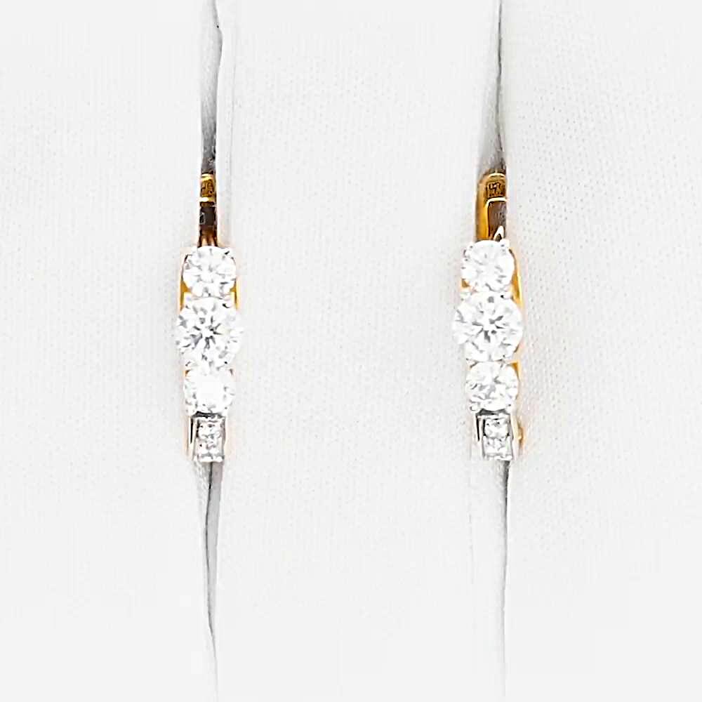 Серьги с фианитами из красного золота 585 пробы 1