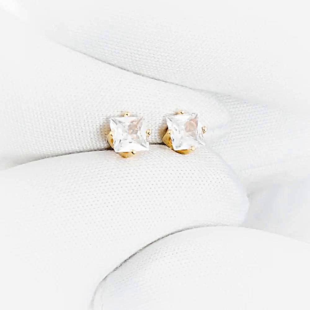 Серьги с фианитами из красного золота 585 пробы 1