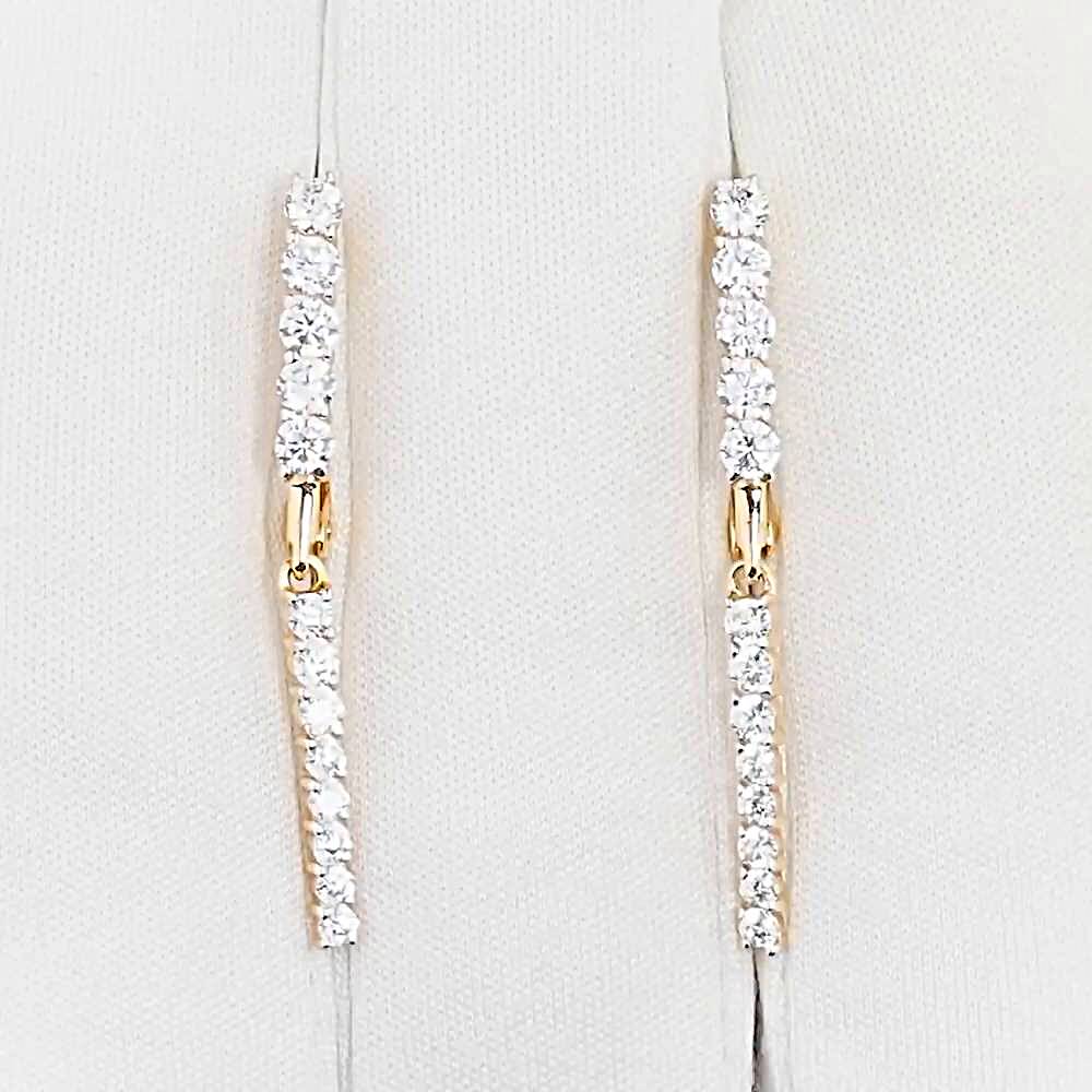 Серьги с фианитами из красного золота 585 пробы 1