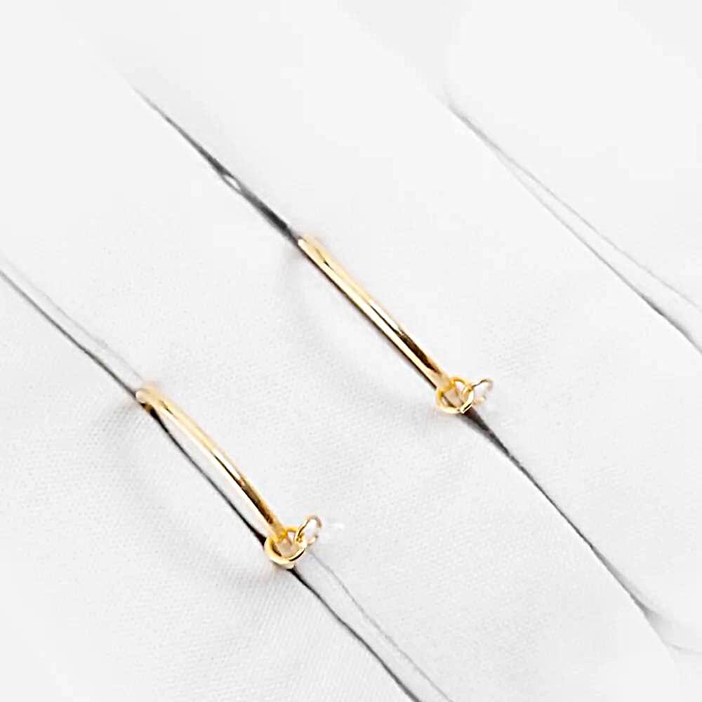 Серьги конго с фианитами из красного золота 585 пробы 1