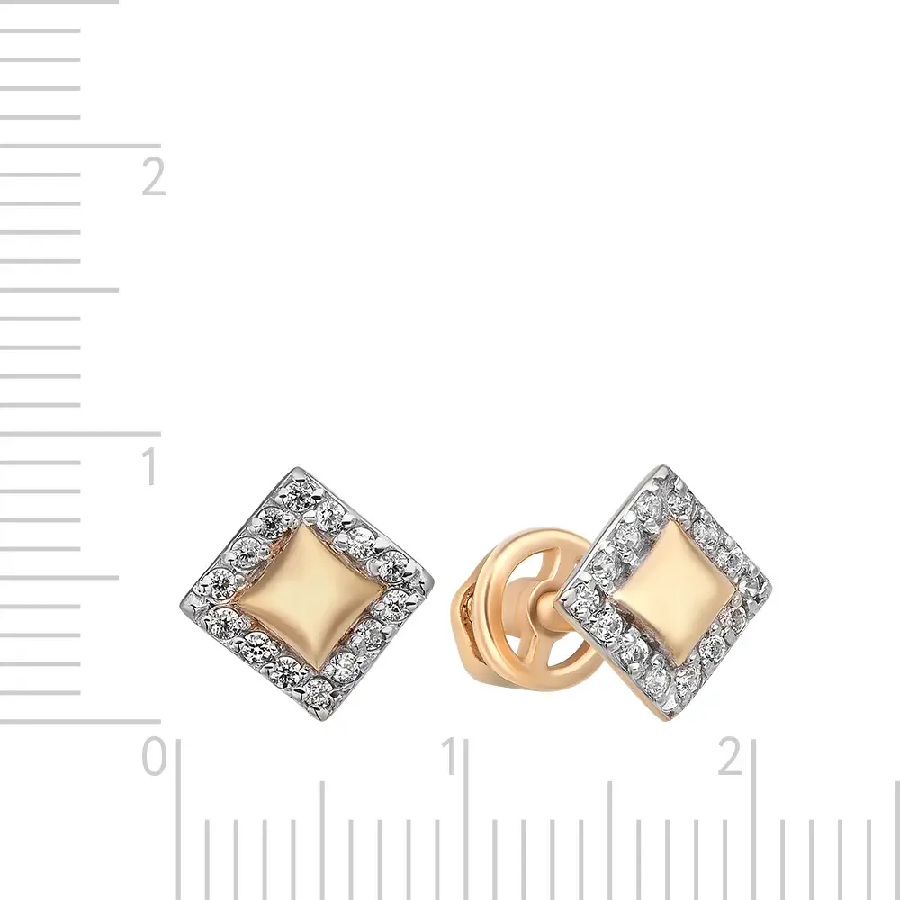 Серьги с фианитами из красного золота 375 пробы 3
