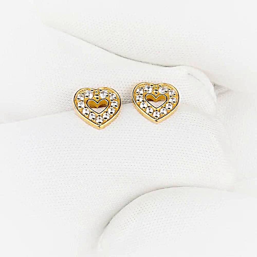 Серьги с фианитами из красного золота 375 пробы 1