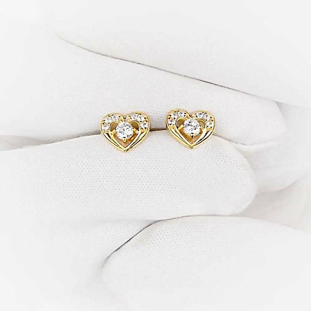 Серьги с фианитами из красного золота 375 пробы 2