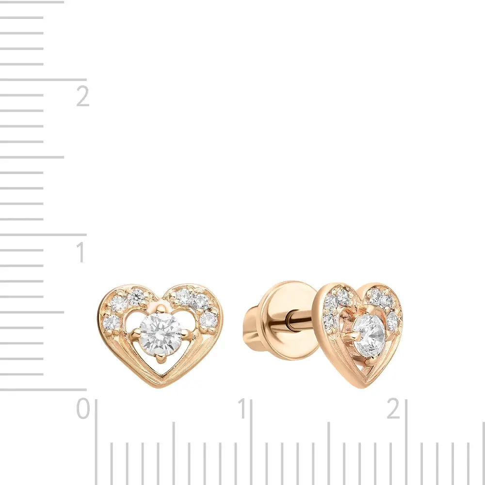 Серьги с фианитами из красного золота 375 пробы 3