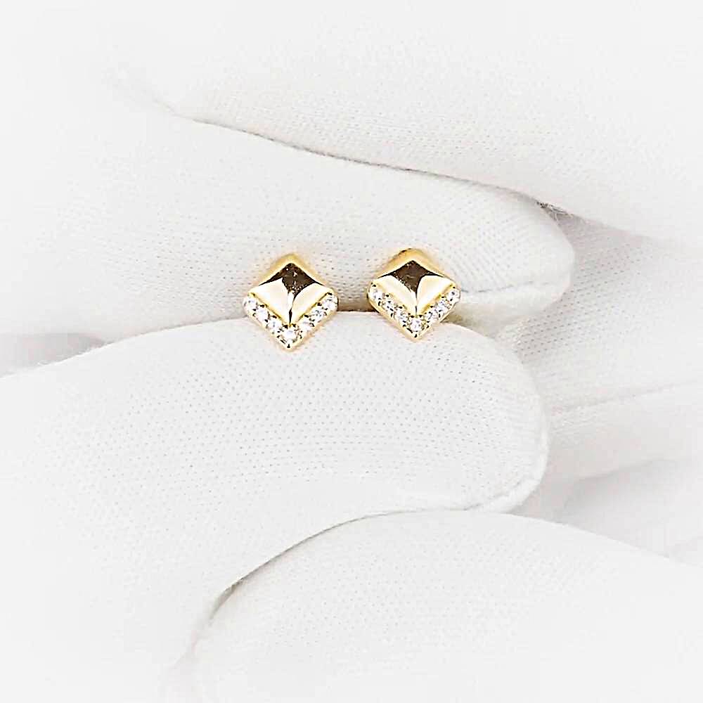 Серьги с фианитами из красного золота 375 пробы 1
