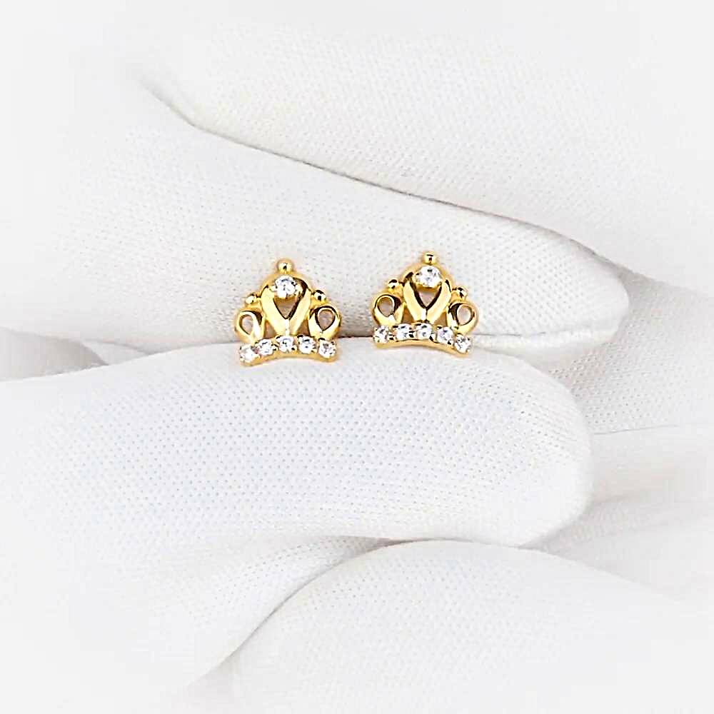 Серьги с фианитами из красного золота 375 пробы 1
