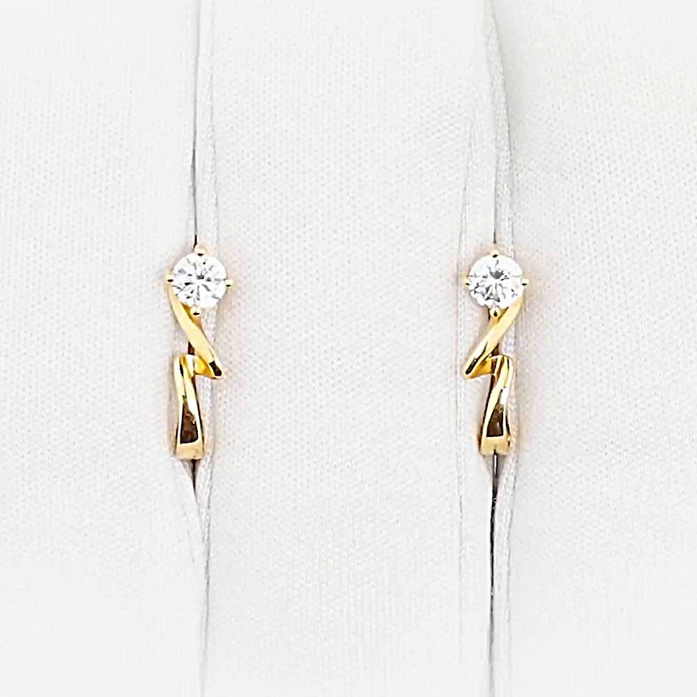 Серьги с фианитами из красного золота 585 пробы 1