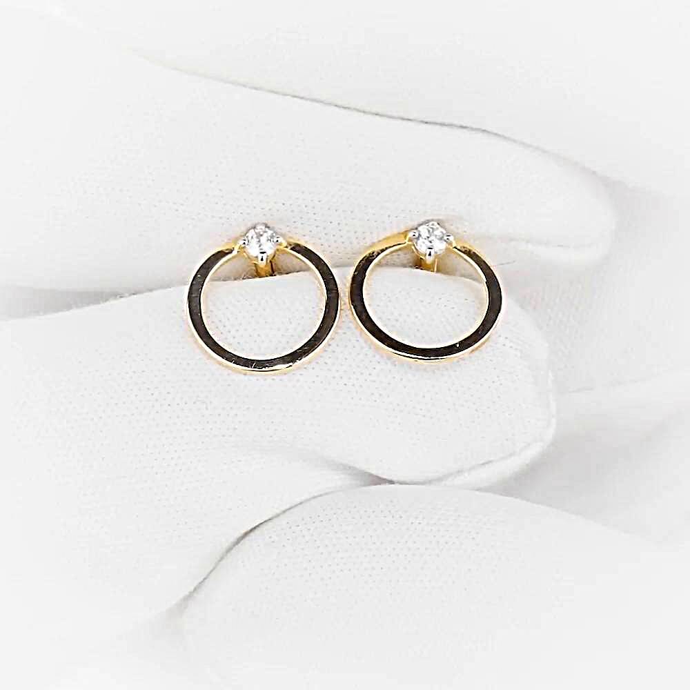 Серьги с фианитами из красного золота 585 пробы 1