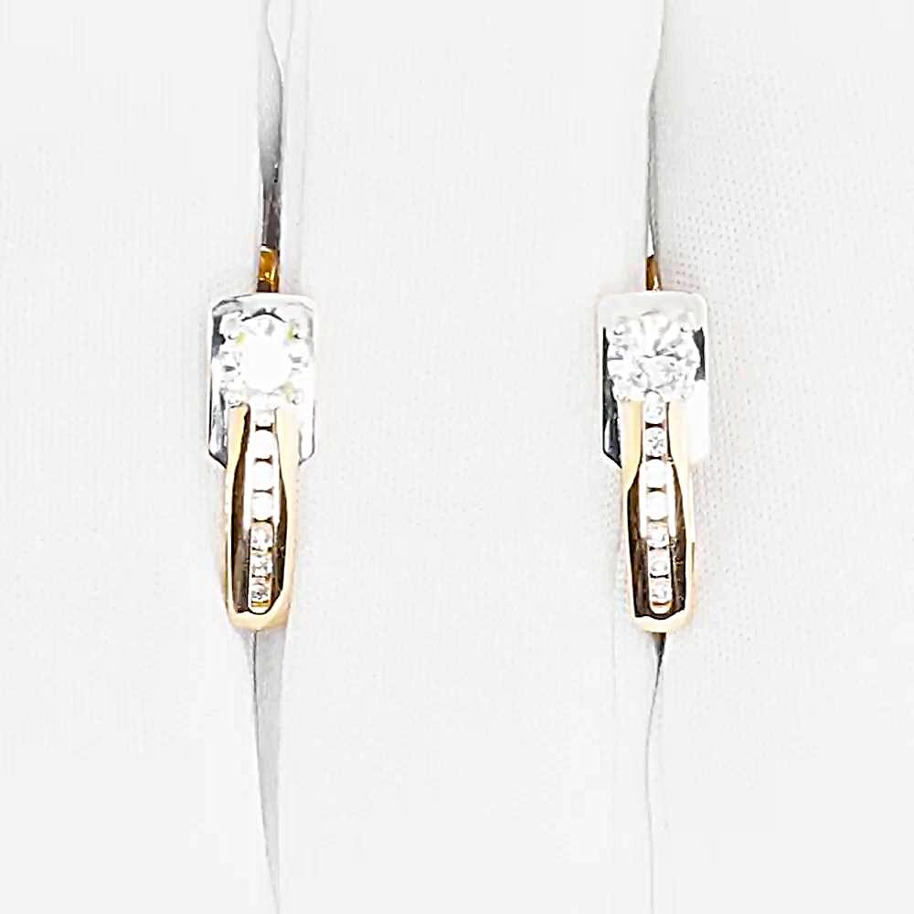 Серьги с фианитами из красного золота 585 пробы 1