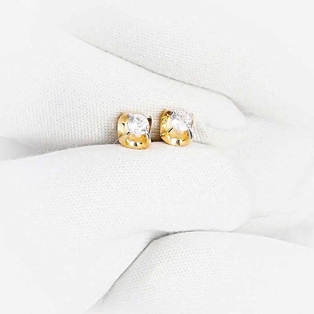 Серьги с фианитами из красного золота 585 пробы 2