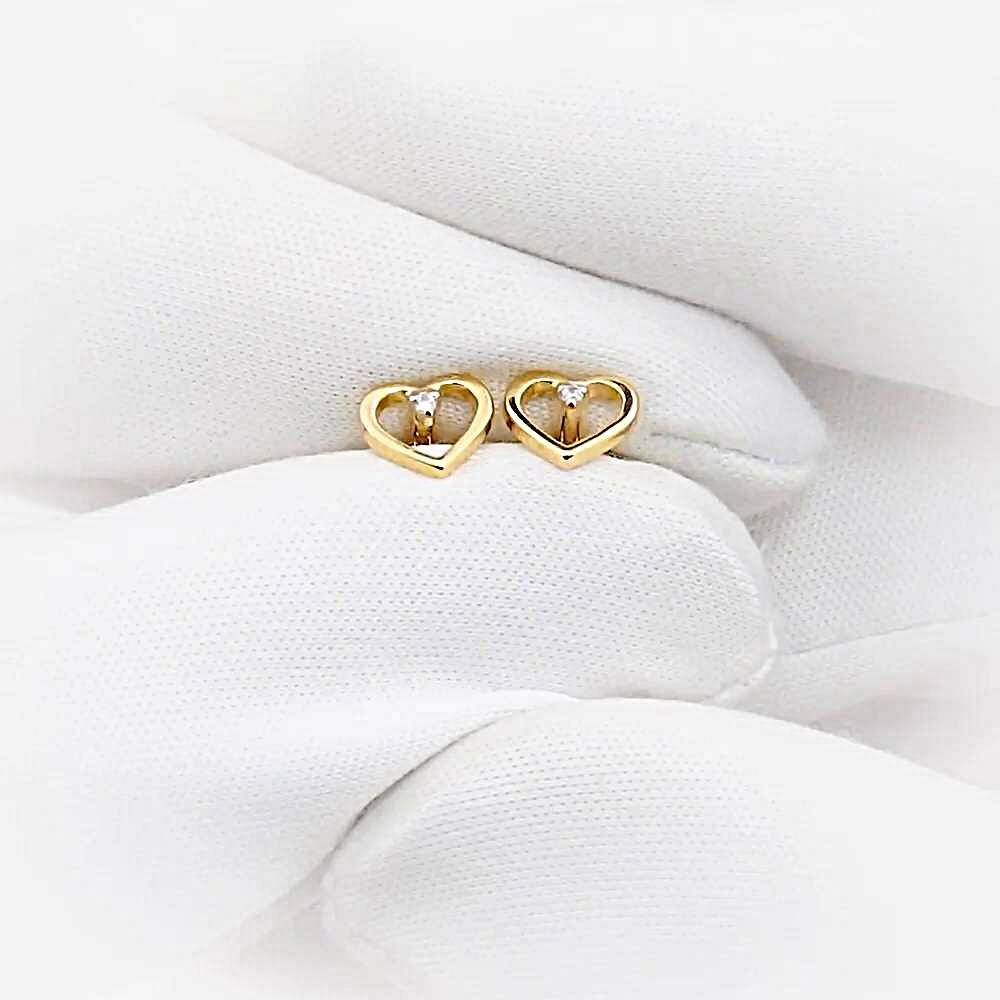 Серьги с фианитами из красного золота 585 пробы 1