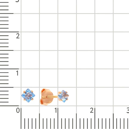 Серьги с фианитами из красного золота 585 пробы 2