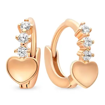 Серьги с фианитами из красного золота 585 пробы