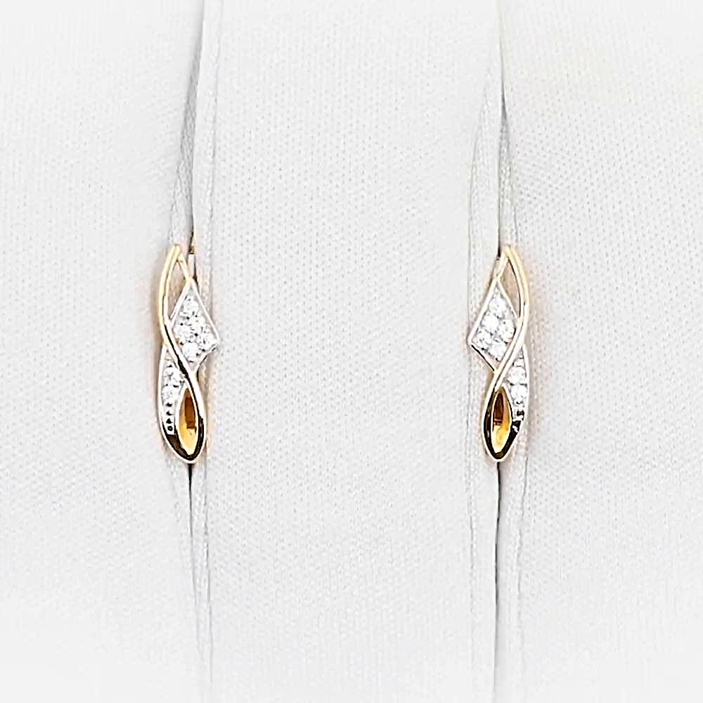 Серьги с фианитами из красного золота 585 пробы 1