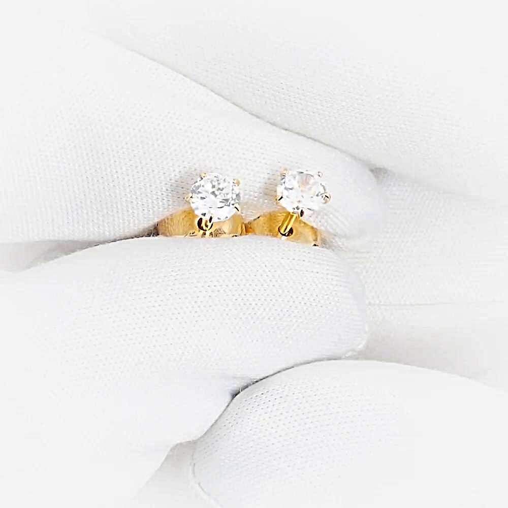 Серьги с фианитами из красного золота 375 пробы 1