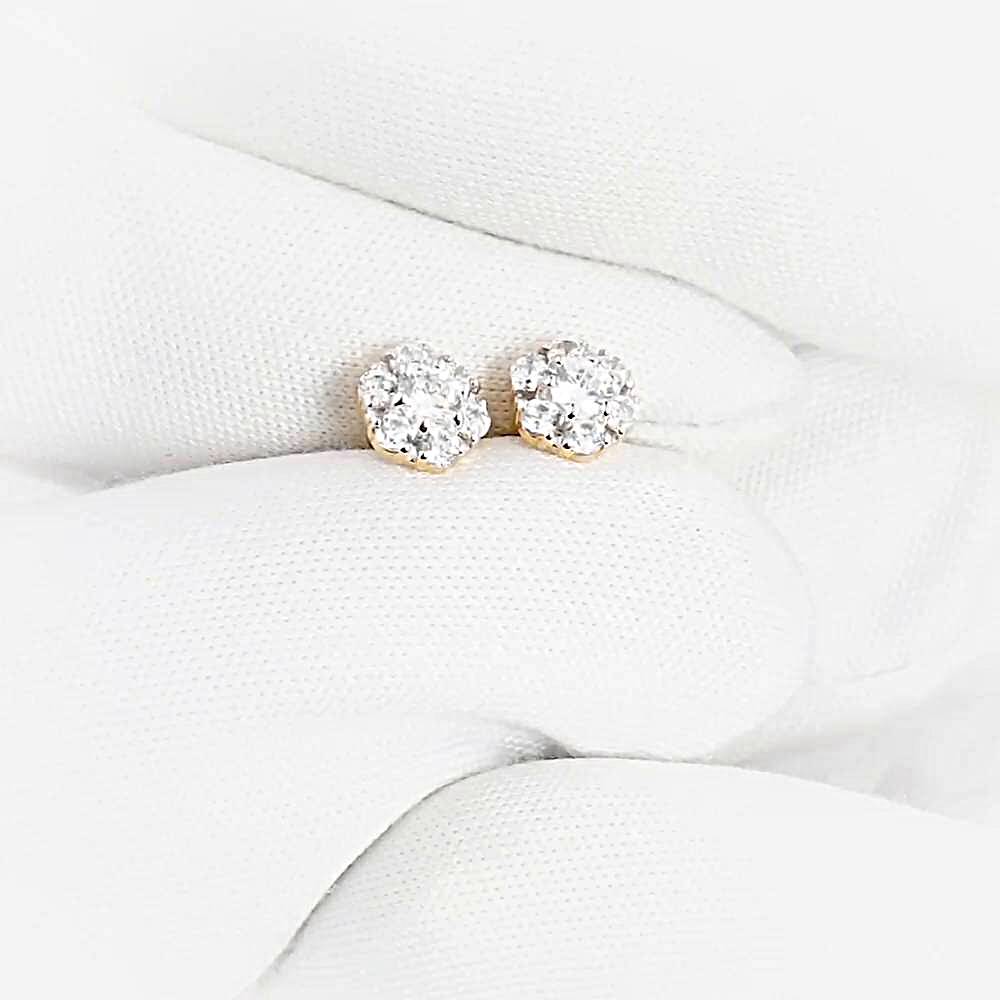 Серьги с фианитами из красного золота 375 пробы