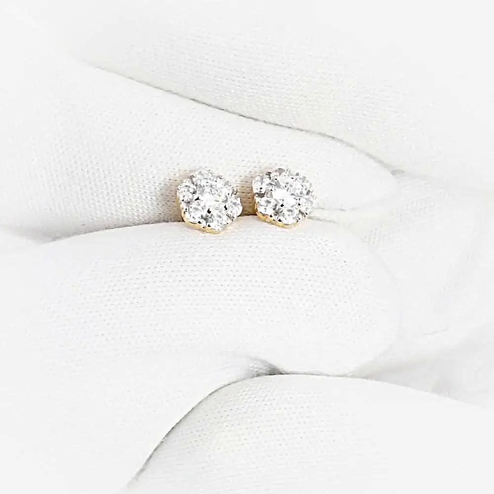 Серьги с фианитами из красного золота 375 пробы 2