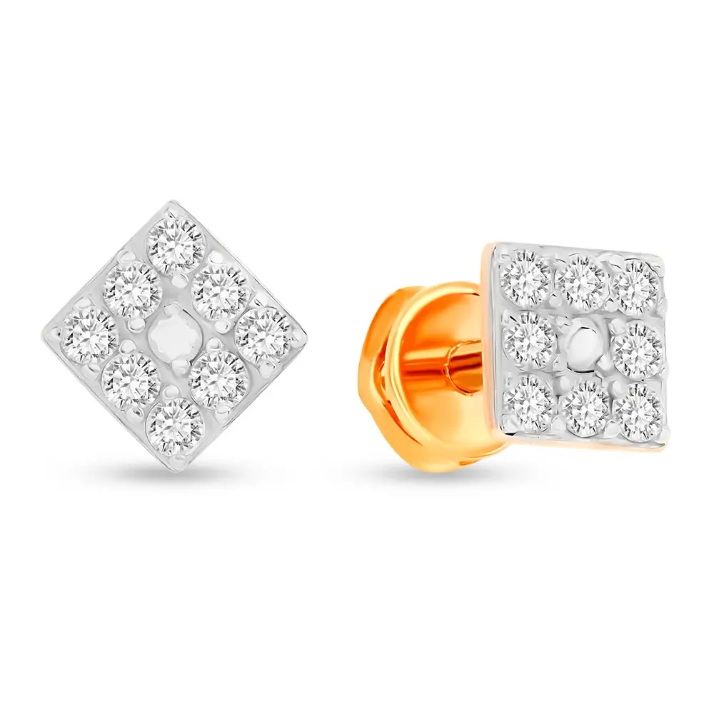 Серьги с фианитами из красного золота 585 пробы 1