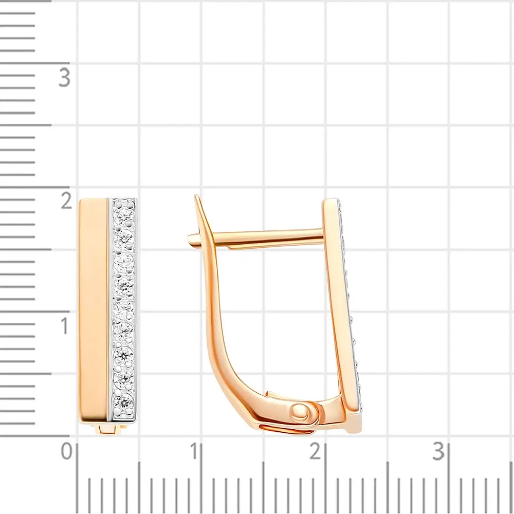 Серьги с фианитами из красного золота 375 пробы 3
