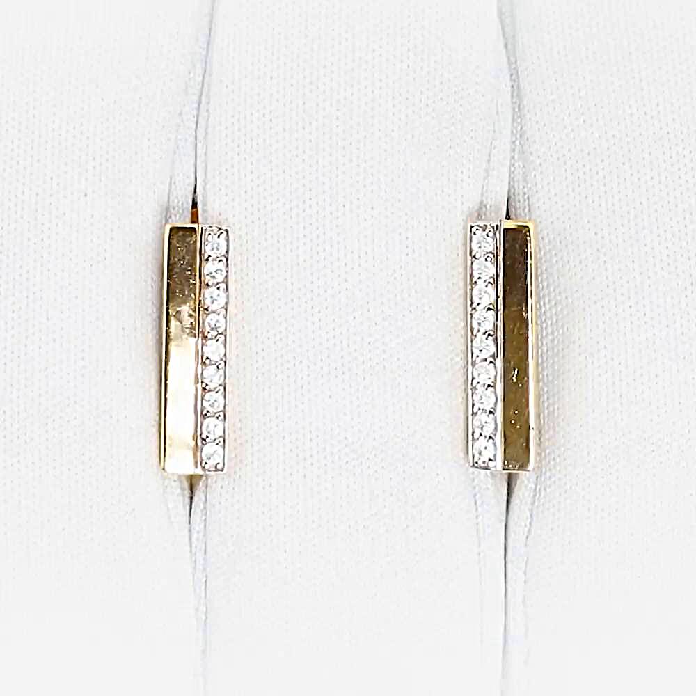 Серьги с фианитами из красного золота 375 пробы 1