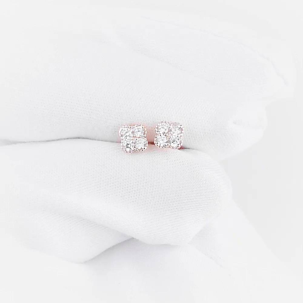 Серьги с фианитами из красного золота 585 пробы 1