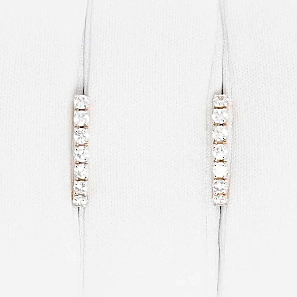 Серьги с фианитами из красного золота 585 пробы 1