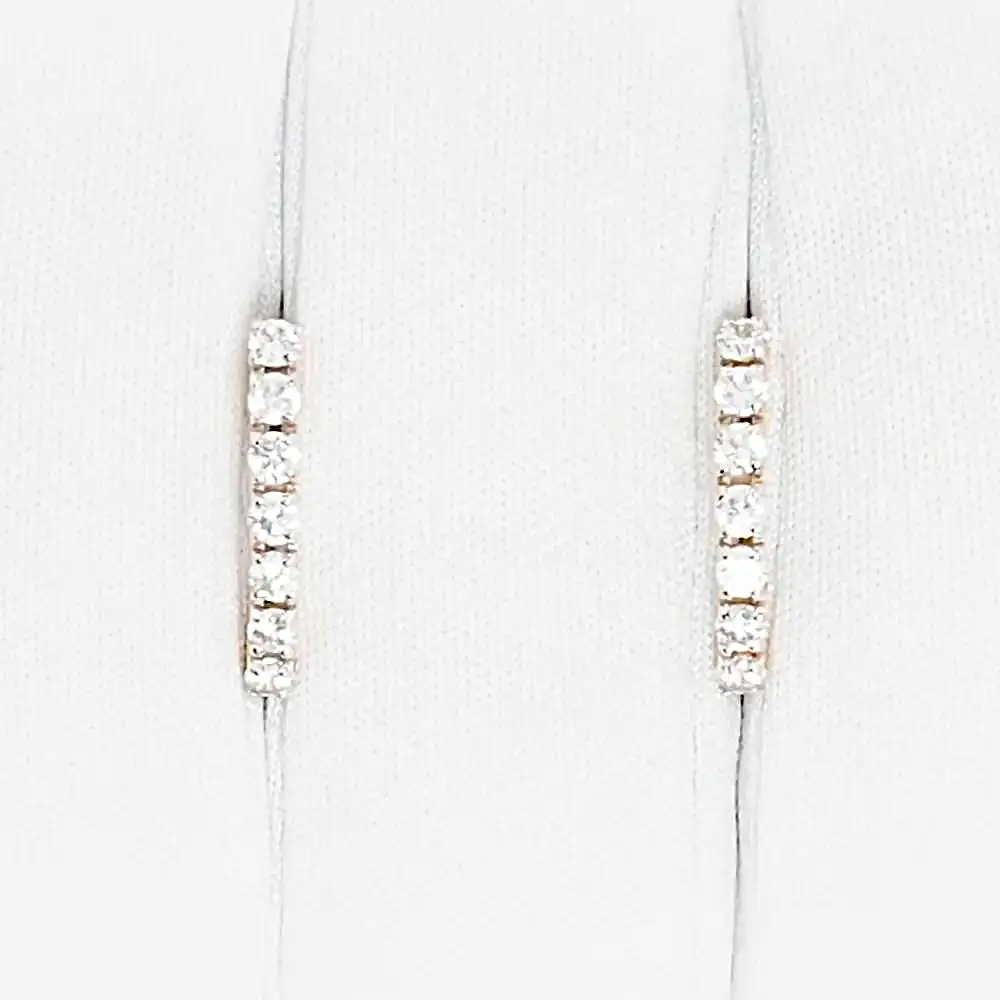 Серьги с фианитами из красного золота 585 пробы 2