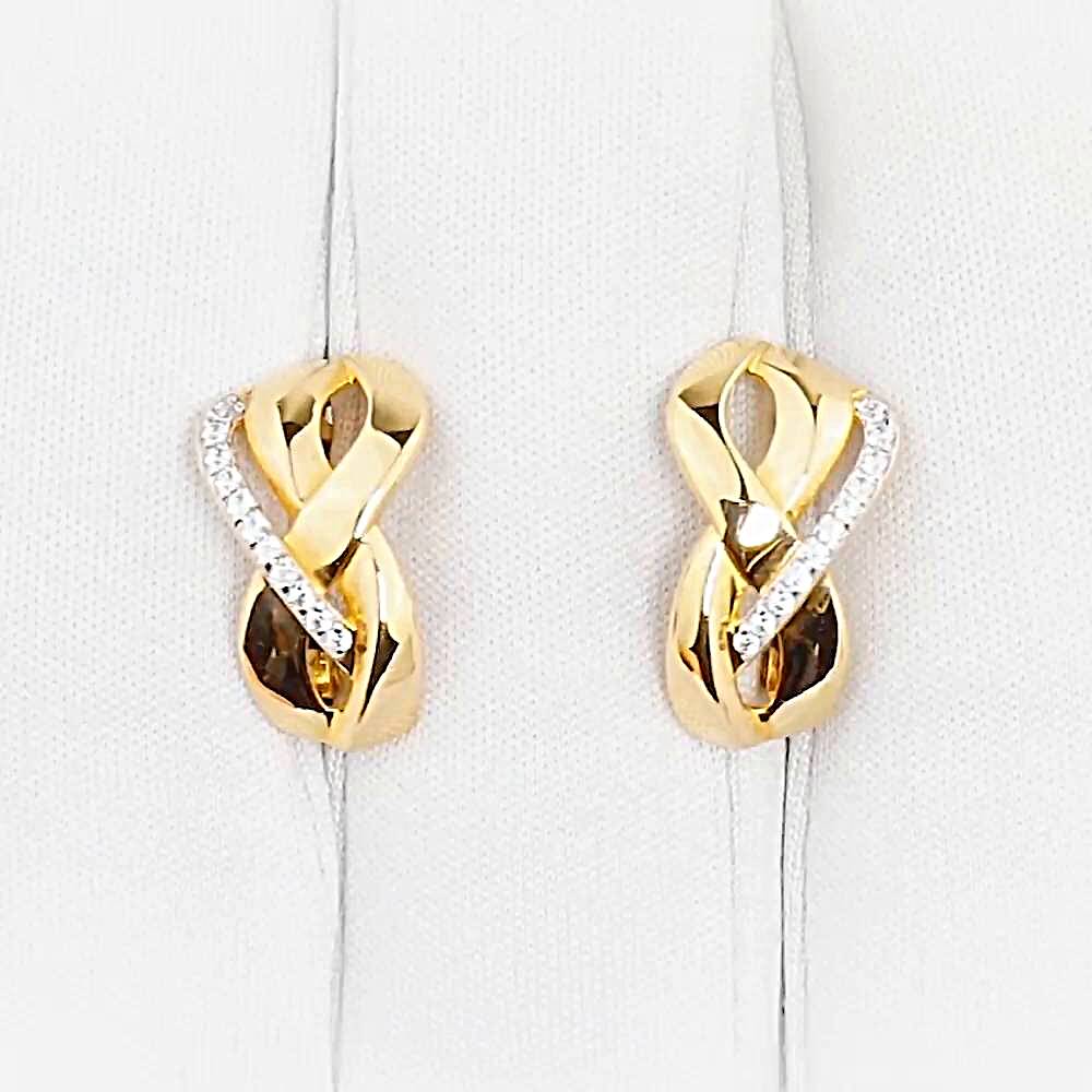 Серьги с фианитами из красного золота 585 пробы 1