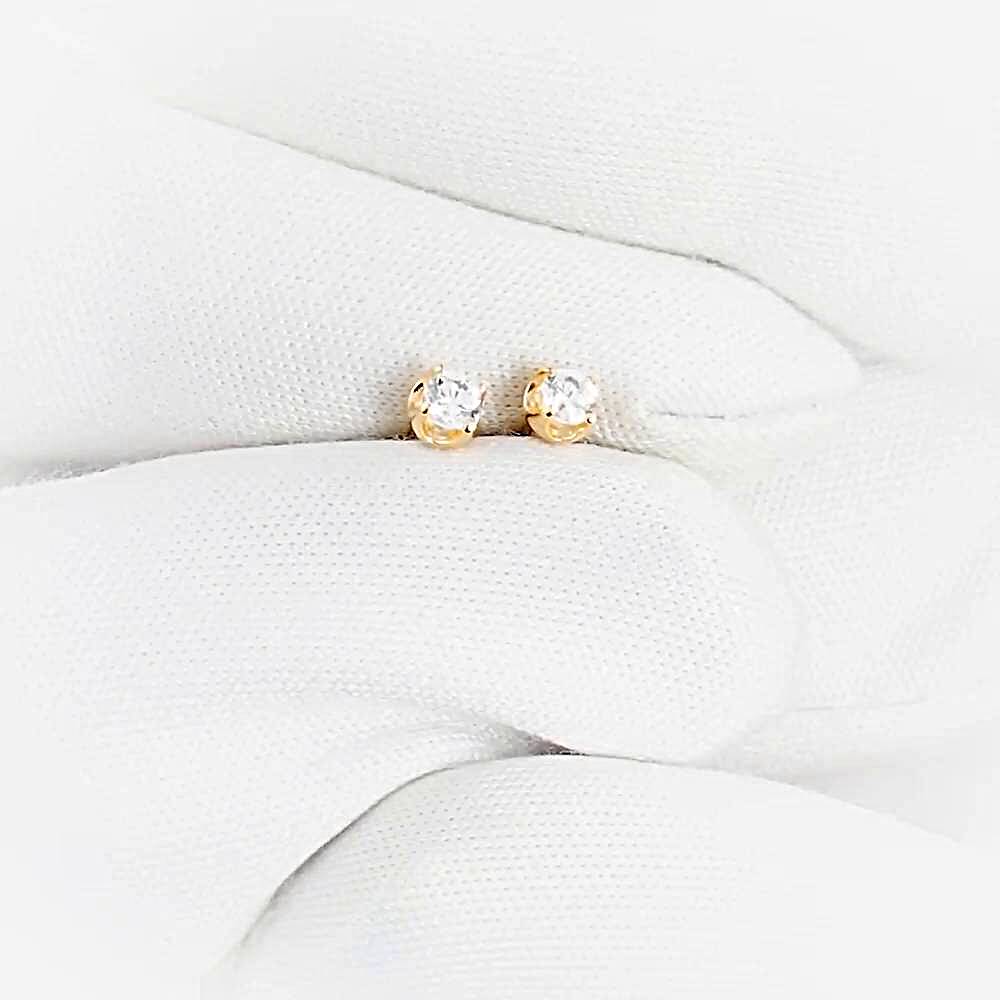 Серьги с фианитами из красного золота 375 пробы 1
