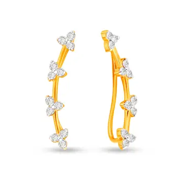 Серьги с фианитами из красного золота 375 пробы