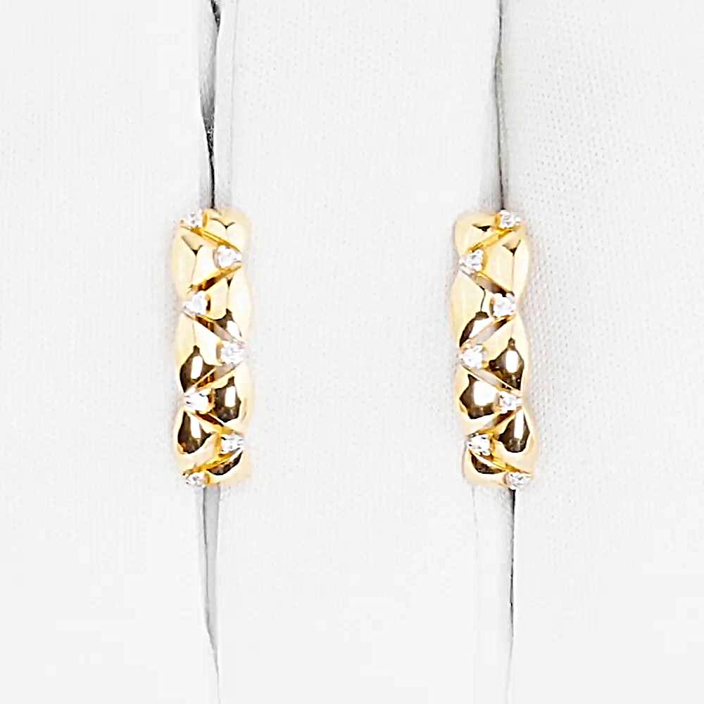 Серьги с фианитами из красного золота 585 пробы 1