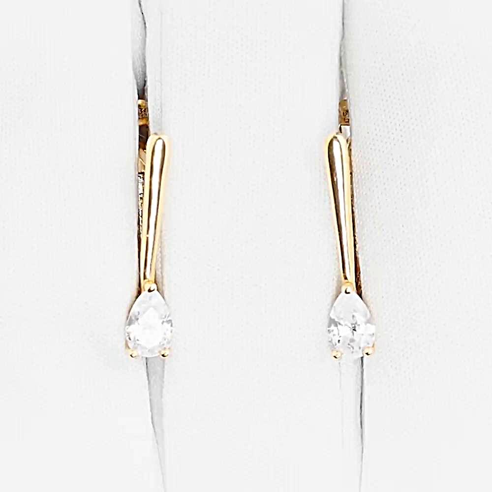 Серьги с фианитами из красного золота 585 пробы 1