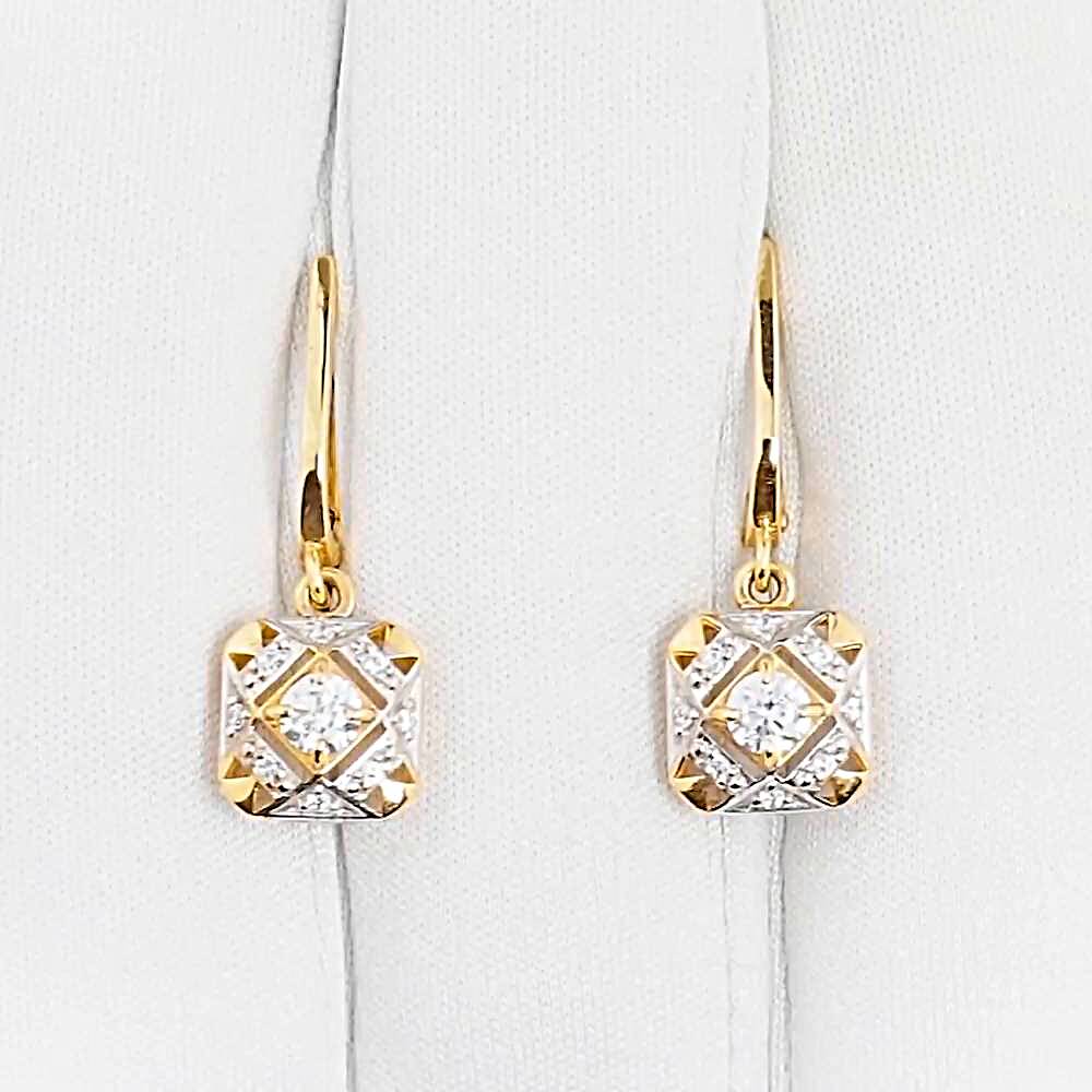 Серьги с фианитами из красного золота 585 пробы 1