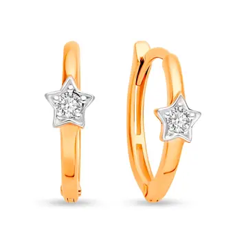 Серьги с фианитами из красного золота 585 пробы
