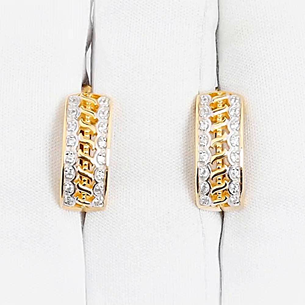 Серьги с фианитами из красного золота 585 пробы 1