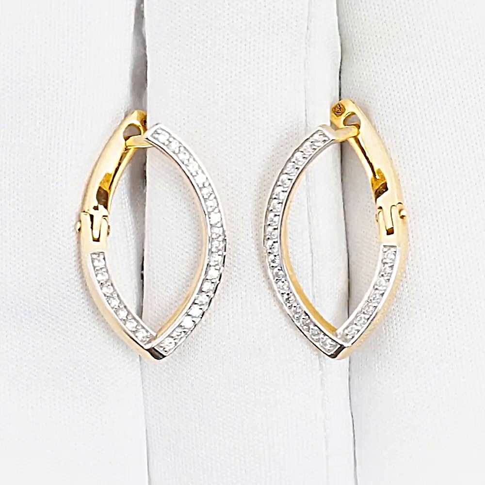 Серьги с фианитами из красного золота 585 пробы 1