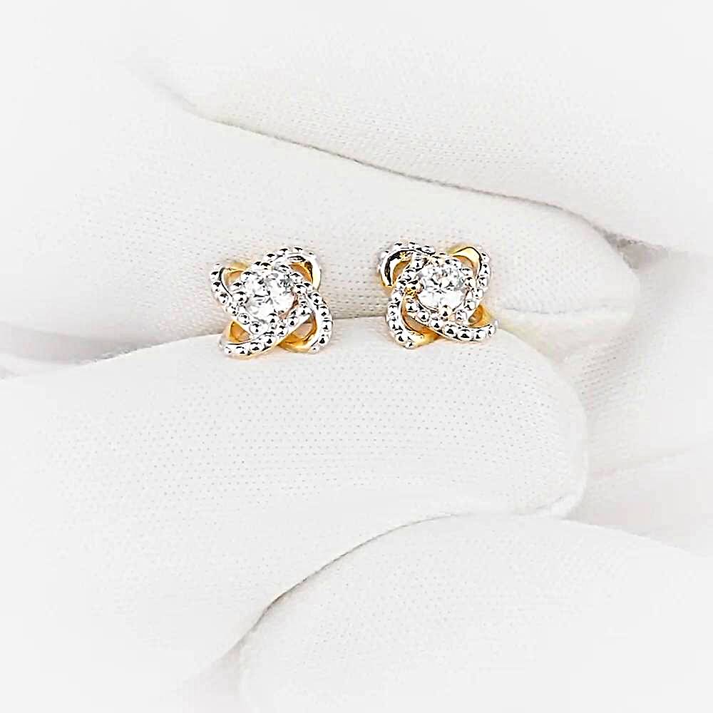 Серьги с фианитами из красного золота 375 пробы 1