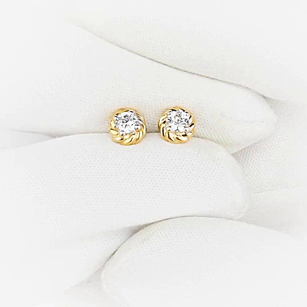 Серьги с фианитами из красного золота 375 пробы 1