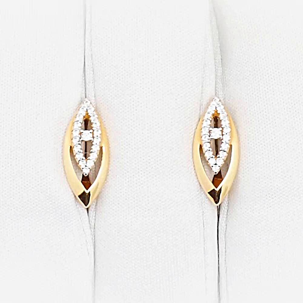 Серьги с фианитами из красного золота 585 пробы 1