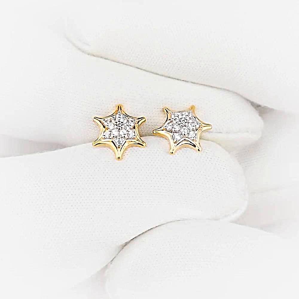 Серьги с фианитами из красного золота 375 пробы 1